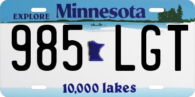 MN license plate 985LGT