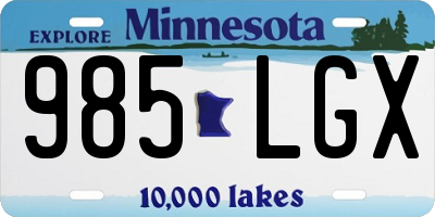 MN license plate 985LGX