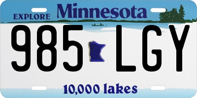 MN license plate 985LGY