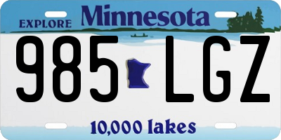 MN license plate 985LGZ