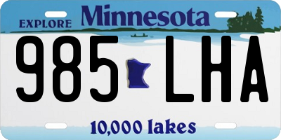 MN license plate 985LHA