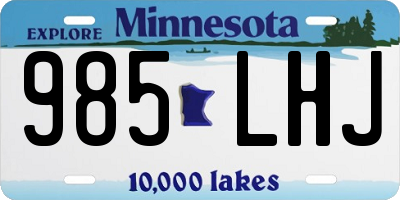 MN license plate 985LHJ