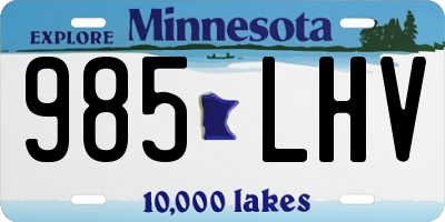 MN license plate 985LHV