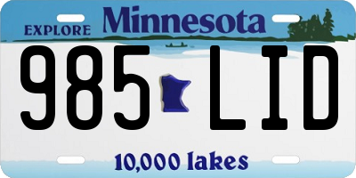 MN license plate 985LID