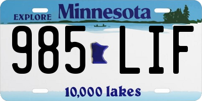 MN license plate 985LIF