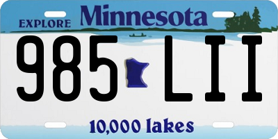 MN license plate 985LII