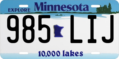 MN license plate 985LIJ