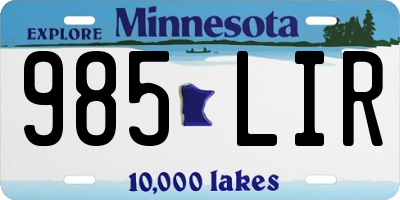 MN license plate 985LIR