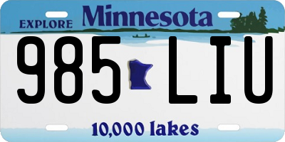 MN license plate 985LIU