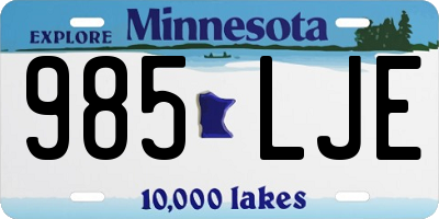 MN license plate 985LJE