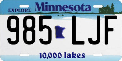 MN license plate 985LJF