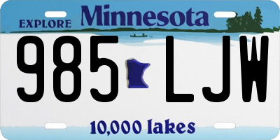 MN license plate 985LJW