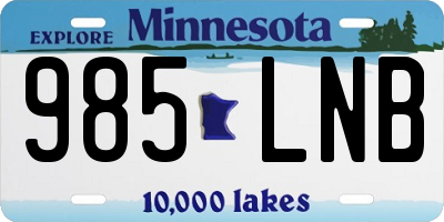 MN license plate 985LNB