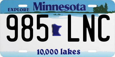 MN license plate 985LNC