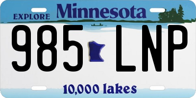 MN license plate 985LNP