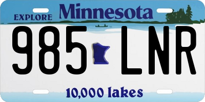 MN license plate 985LNR