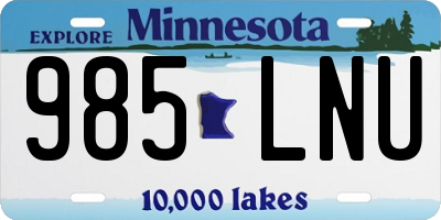 MN license plate 985LNU