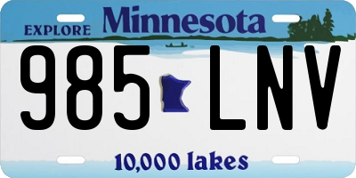 MN license plate 985LNV