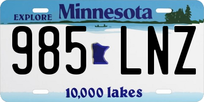 MN license plate 985LNZ