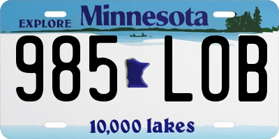 MN license plate 985LOB