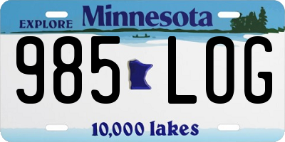 MN license plate 985LOG