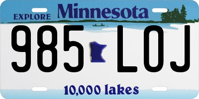 MN license plate 985LOJ