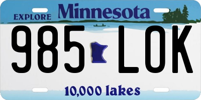 MN license plate 985LOK