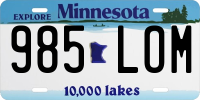 MN license plate 985LOM