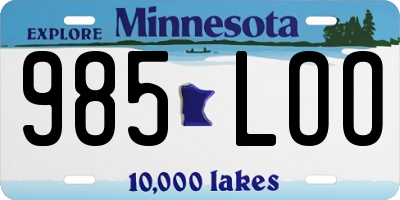 MN license plate 985LOO