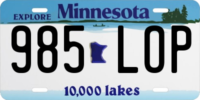 MN license plate 985LOP
