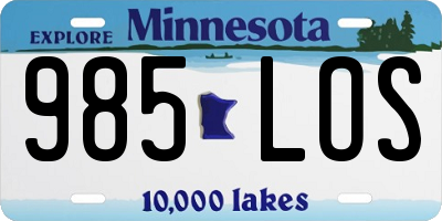 MN license plate 985LOS