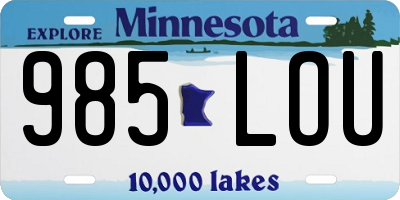 MN license plate 985LOU