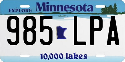MN license plate 985LPA