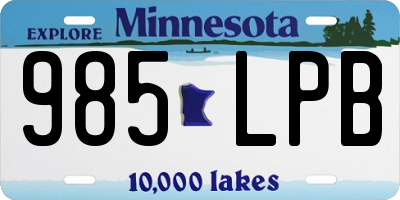 MN license plate 985LPB