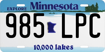 MN license plate 985LPC