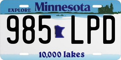 MN license plate 985LPD