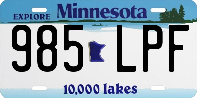 MN license plate 985LPF