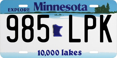 MN license plate 985LPK