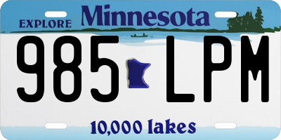MN license plate 985LPM