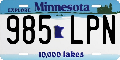 MN license plate 985LPN