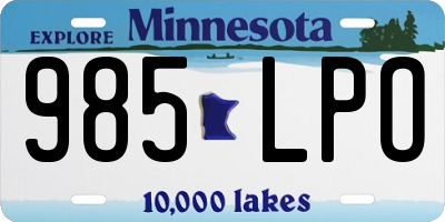 MN license plate 985LPO