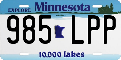 MN license plate 985LPP