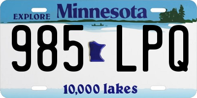 MN license plate 985LPQ
