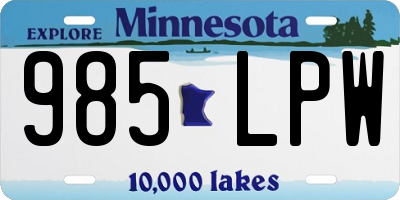 MN license plate 985LPW