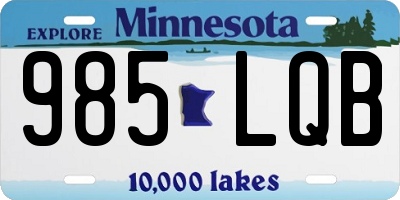 MN license plate 985LQB