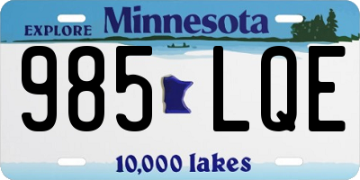 MN license plate 985LQE
