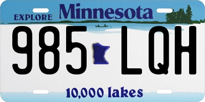 MN license plate 985LQH