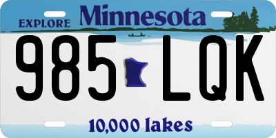 MN license plate 985LQK