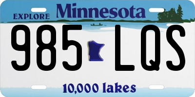 MN license plate 985LQS