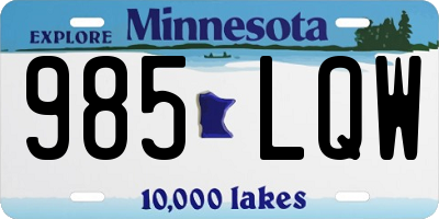 MN license plate 985LQW